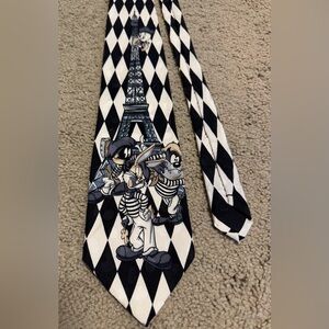 Vintage Looney Tunes Mania B&W Tie
